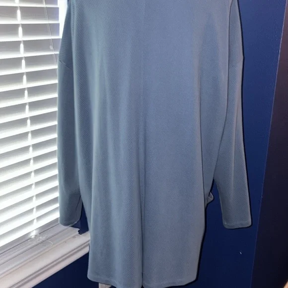 FINAL SALE Eileen Fisher Light Chambray Blue Waffle Blazer - Size XL - Picture 5 of 9